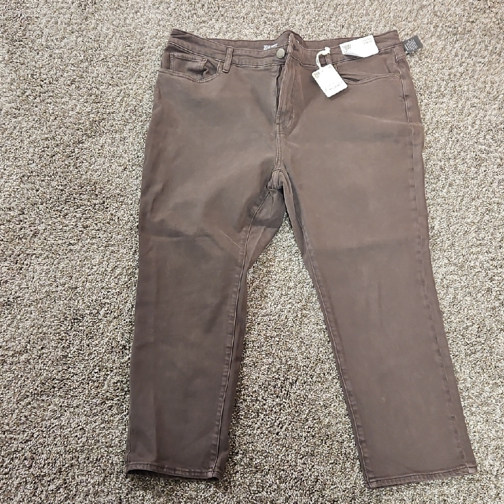a.n.a Women’s Brown Straight-Leg Jeans